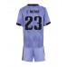 Billige Real Madrid Ferland Mendy #23 Bortetrøye Barn 2022-23 Kortermet (+ korte bukser)